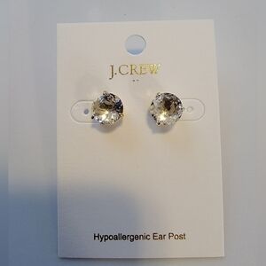 NWT J. Crew Clear Crystal Studded Earrings